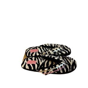 Blazin Roxx plush bling flip flops sandals  womens xl 11/12 zebra print